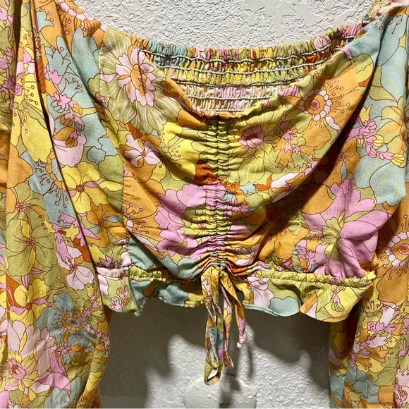 Show Me Your MuMu Jenna Yellow Floral Puff Sleeve Blouse - Picture 4 of 15